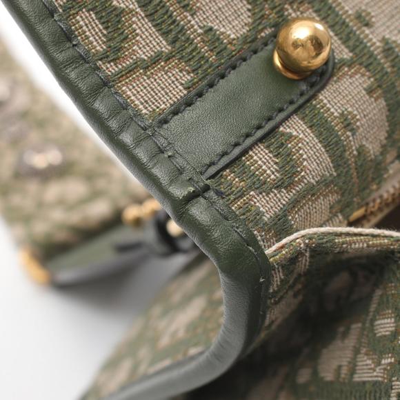 Dior Addict Oblique Shoulder Bag Canvas Leather Beige Khaki - Picture 9 of 10